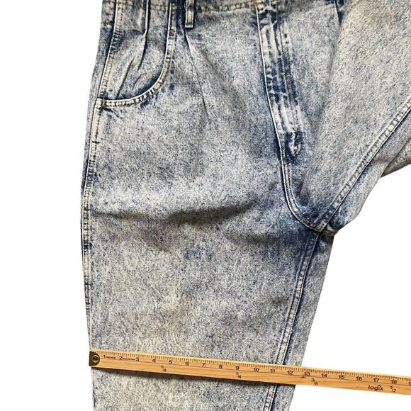 Vintage Lee 1980s Acid Wash High-rise Mom Jeans Women Size 18 Tapered Grunge - Picture 8 of 16